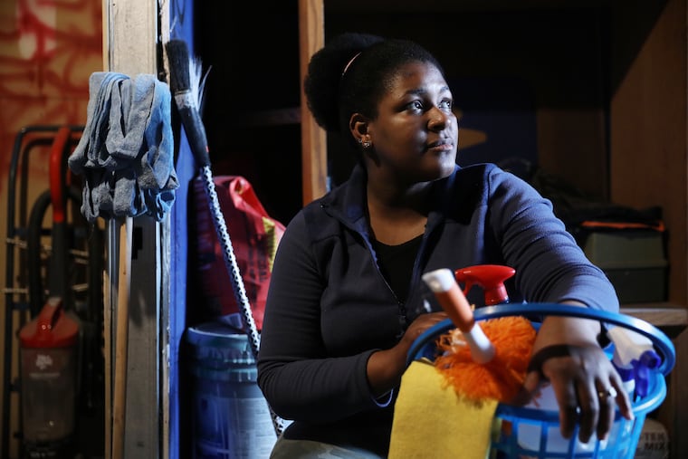 Betania Shephard, a domestic worker, sits for a portrait at her home in Northeast Philadelphia on Thursday, March 12, 2020.