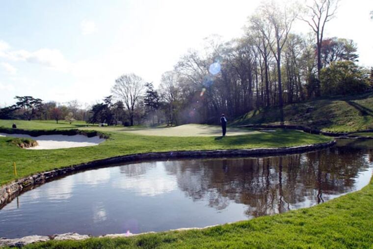 The par three ninth hole at the Merion Golf Club East Course on Monday, April 22, 2013. (Yong Kim/Staff Photographer)