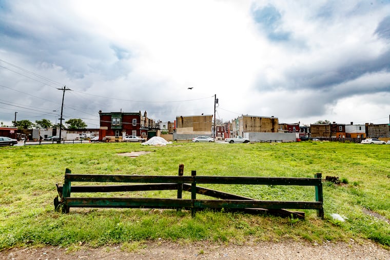 An affordable senior housing project will soon be built on this empty lot at 2nd and Indiana Streets in Philadelphia's Fairhill neighborhood. It is just a block away from the former heroin encampment along the Conrail train tracks.