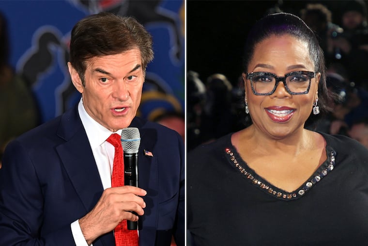Social media critics blame Oprah Winfrey for helping make Mehmet Oz a TV celebrity. Oz is currently in a close race with hedge fund owner David McCormick to be the Republican candidate for a U.S. Senate seat.