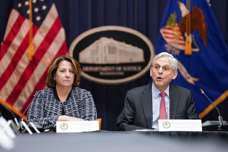 U.S. Attorney General Merrick Garland and Deputy U.S. Attorney General Lisa Monaco.