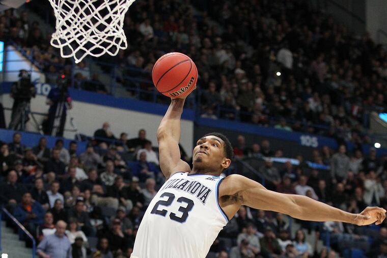 Jermaine Samuels of Villanova goes up for a breakaway dunk against St. Mary's.