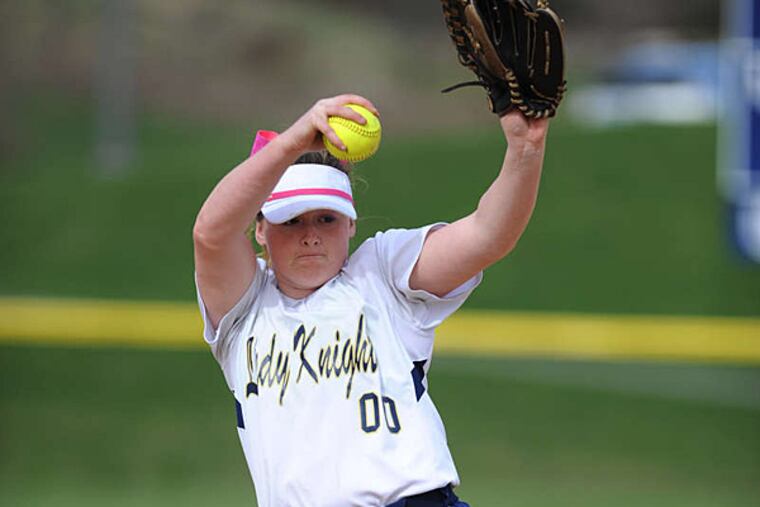 Caela Abadie was the winning pitcher for Rustin. She also homered. (Bradley C. Bower/For The Inquirer