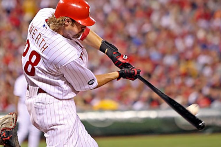 Jayson Werth looks to be staying in Philadelphia now that Shane Victorino is on the DL. (Steven M. Falk/Staff Photographer)