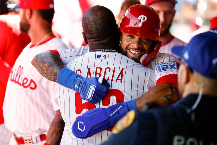 Teammates and great friends as minor leaguers with the Cardinals, Edmundo Sosa and Adolis García are together again with the Phillies.