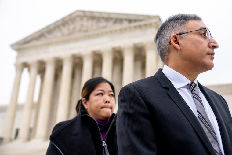 Neal Katyal, shown outside the Supreme Court in 2022, is representing Hawaii in the Supreme Court case on gun restrictions.