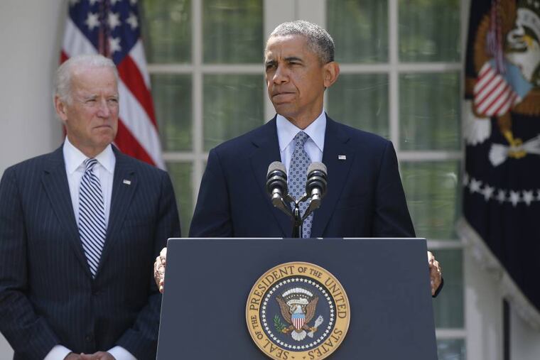 FILE - This June 30, 2014 file photo shows President Barack Obama as he stands with Vice President Joe Biden during a news conference in the Rose Garden at the White House in Washington. President Obama’s request for billions of dollars to deal with tens of thousands of migrant children streaming across the border set off Democrats and Republicans. Lawmakers in both parties complained that the White House, six years in , still doesn’t get it when it comes to working with Congress. (AP Photo/Charles Dharapak, File)