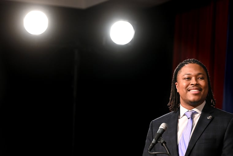 Apr. 3, 2022. Pa. State Rep. Kenyatta at Muhlenberg College during the first live, televised Democratic U.S. Senate debate.