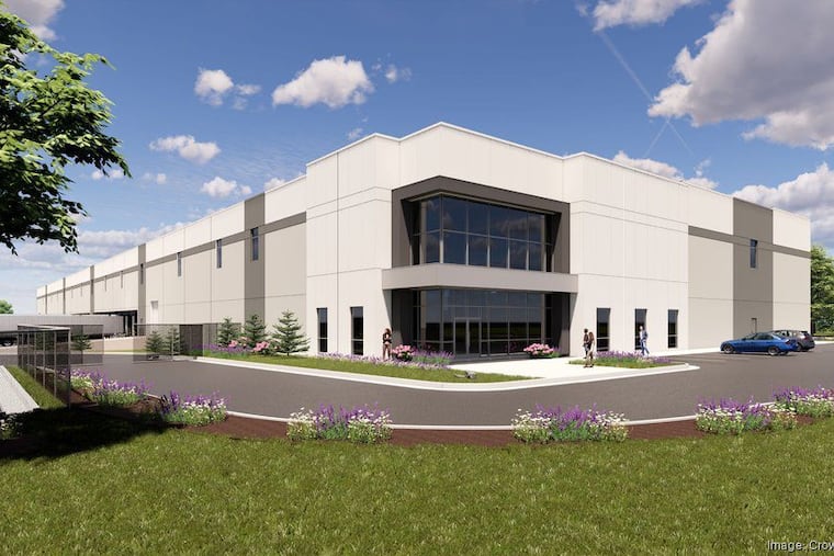 Artist's rendering of Crow Holdings Development's planned 103,500-square-foot warehouse for 2748 Grant Ave., Philadelphia.