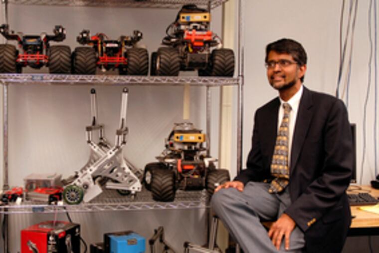 "We're following nature," Penn engineering professor Vijay Kumar says, referring to some species' decentralized trait. "Ants and bees don't have to be controlled."