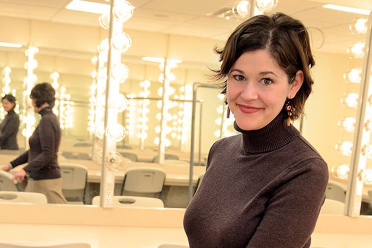 Jessica Doheny poses in the dressing room, backstage stage at the Levoy Theatre in Millville on Monday, Dec. 30, 2013. ( TOM GRALISH / Staff Photographer )