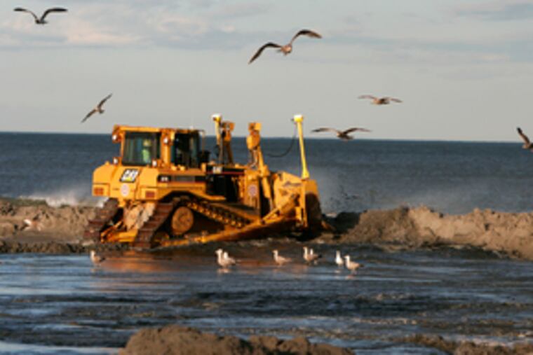 Ocean City's replenishment is adding 600,000 cubic yards of sand to hard-hit beaches between North and 12th Streets.