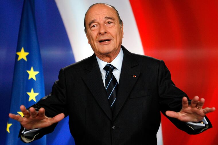 In this March 11, 2007 file photo, French president Jacques Chirac poses after recording a television address from the presidential Elysee Palace in Paris. Jacques Chirac, a two-term French president who was the first leader to acknowledge France's role in the Holocaust and defiantly opposed the U.S. invasion of Iraq in 2003, has died at age 86.