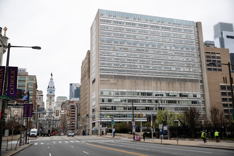 The shuttered Hahnemann Hospital in Philadelphia in March 2020.