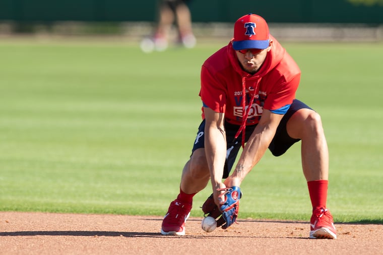 Cesar Hernandez works out in Clearwater.
