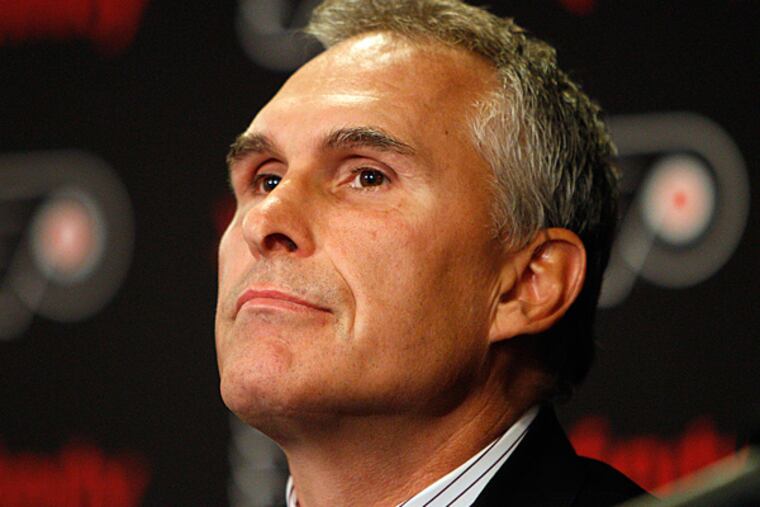 Flyers new coach Craig Berube addresses the media. (David Maialetti/Staff Photographer)