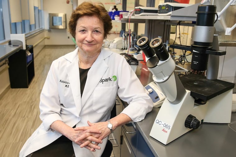 Katherine High, president Spark Therapeutics, in Philadelphia. Spark shares fell Monday after the company reported data on four patients in a Hemophilia A study.