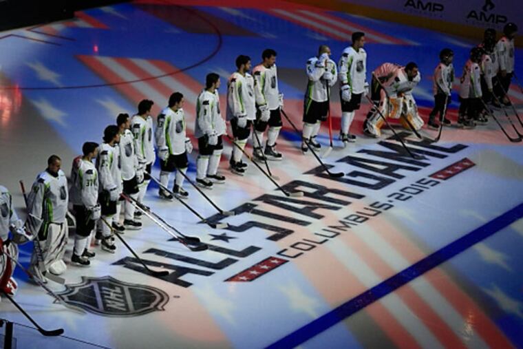 Team Toews is introduced before the 2015 NHL All Star Game at Nationwide Arena. (Andrew Weber/USA TODAY Sports)