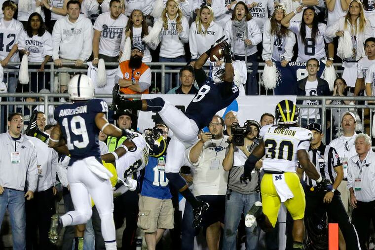 ASSOCIATED PRESS Penn State's Allen Robinson makes leaping catch in fourth quarter against Michigan.