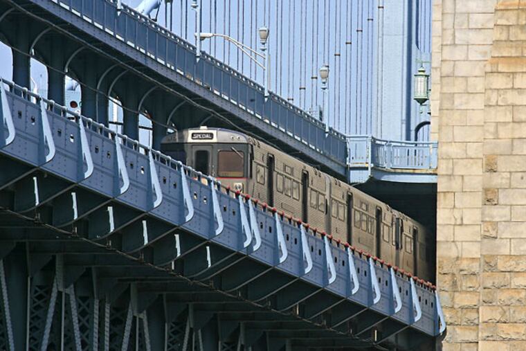 A PATCO High Speed train is stranded on the Ben Franklin Bridge Friday morning because of a power failure. Service was restored after about 2 hours.