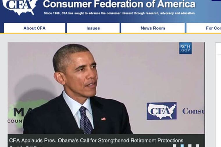 President Obama and a consumer group agree: All who offer retirement advice should act in clients' best interests, even if it lowers advisers' profits.