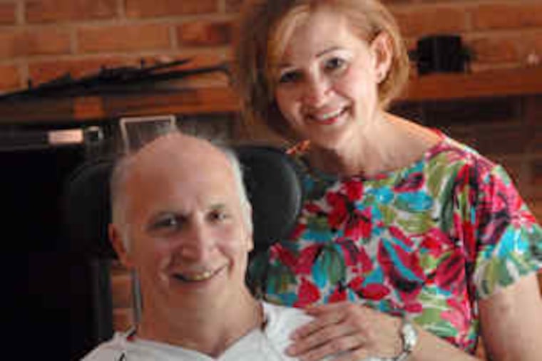 Paul and Jeanne Haynes have struggled since he was left quadriplegic after being slammed by a wave last summer at Ocean City. Her Moorestown High School students plan a benefit concert.