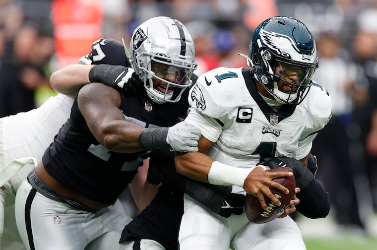 See Philadelphia Eagles loss to Las Vegas Raiders, 33-22 — NFL, Week 7