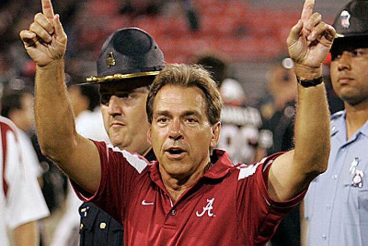Penn State will face Nick Saban and preseason No. 1 Alabama on September 11. (AP Photo/John Bazemore, File)