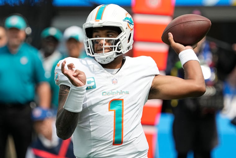 Tua Tagovailoa and the Miami Dolphins will take on Josh Allen and the Buffalo Bills Sunday afternoon, but fans in Philly won't be able to watch the game at home.