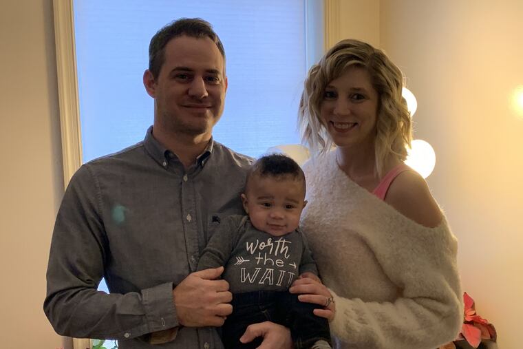 The Harenza family: Michael, Andrea and baby Chase.