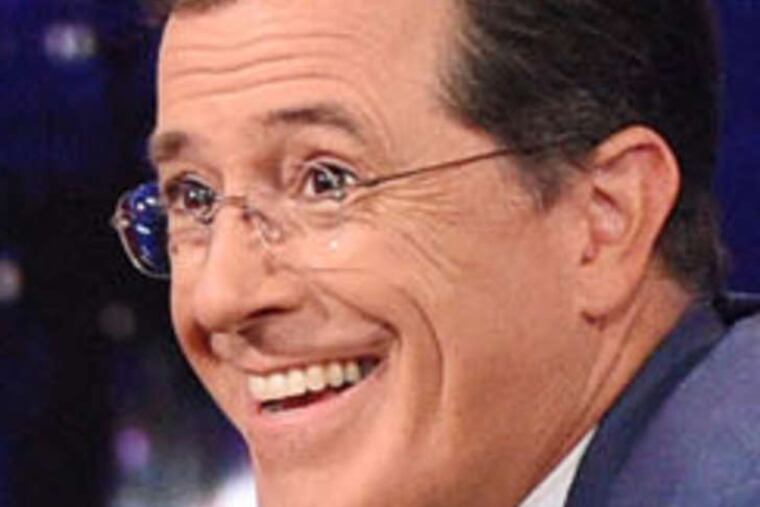 Stephen Colbert drew the most viewers of any of the late-night talk show hosts on Tuesday. JEFFREY R. STAAB / CBS