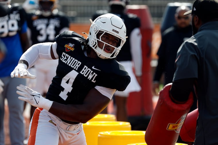 Defensive lineman Barryn Sorrell of Texas had a strong week of workouts at the Senior Bowl in Mobile, Ala.