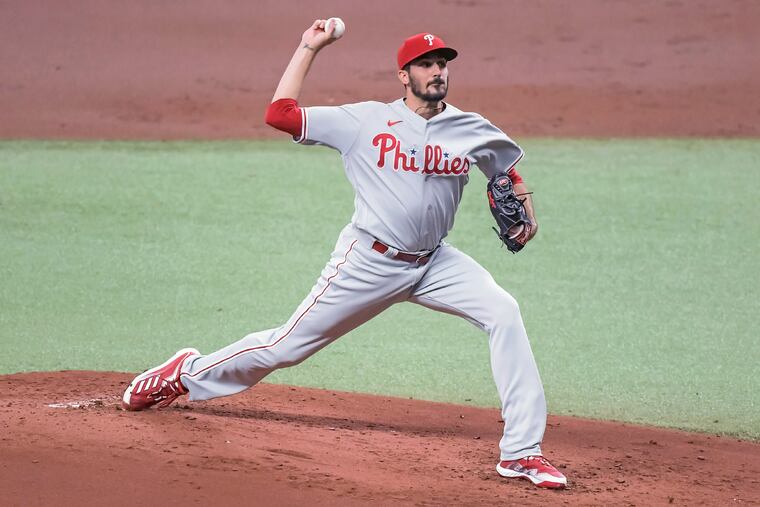 Phillies righthander Zach Eflin failed to get through the sixth inning for the first time this season and took the loss Sunday against Tampa Bay at Tropicana Field.