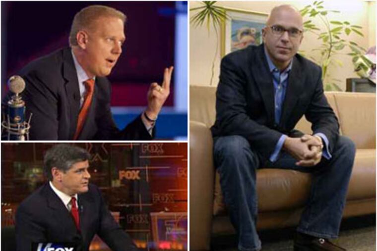Nationally syndicated talk show hosts Glenn Beck, top left, and Sean Hannity, bottom left, are out on The Big Talker 1210. But local host Michael Smerconish, right, will remain.