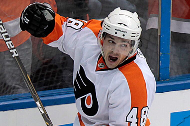 Despite leading the Flyers in goals, Danny Briere was not selected as an all-star. (AP Photo/John Bazemore)