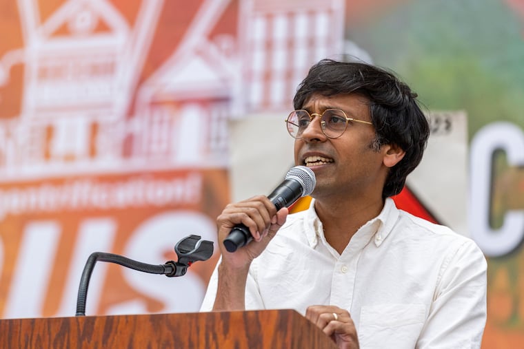 State Senator Nikil Saval, pictured speaking in July 2023, will no longer have a primary challenger.