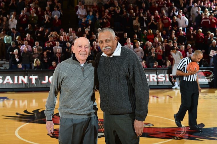 Mr. Anderson (right) with the late former Hawks coach Jack Ramsay.