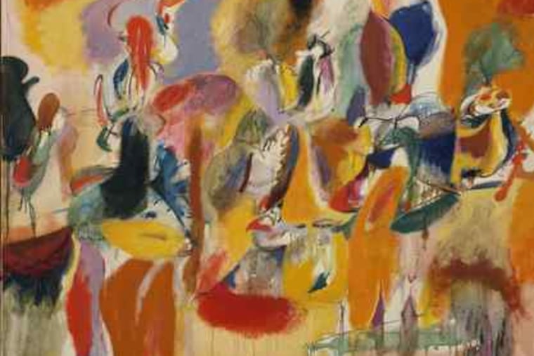 Gorky's "Water of the Flowery Mill," about 1944. This was the height of his creativity, a distinctive blend of surrealist form and natural content - not dreams or fantasies, but observation tempered by memory.