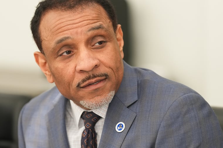 Philadelphia school Superintendent Tony B. Watlington speaks to reporters Tuesday at Philadelphia School District headquarters about his proposed facilities master plan. It calls for closing 20 schools by the 2027-28 school year.