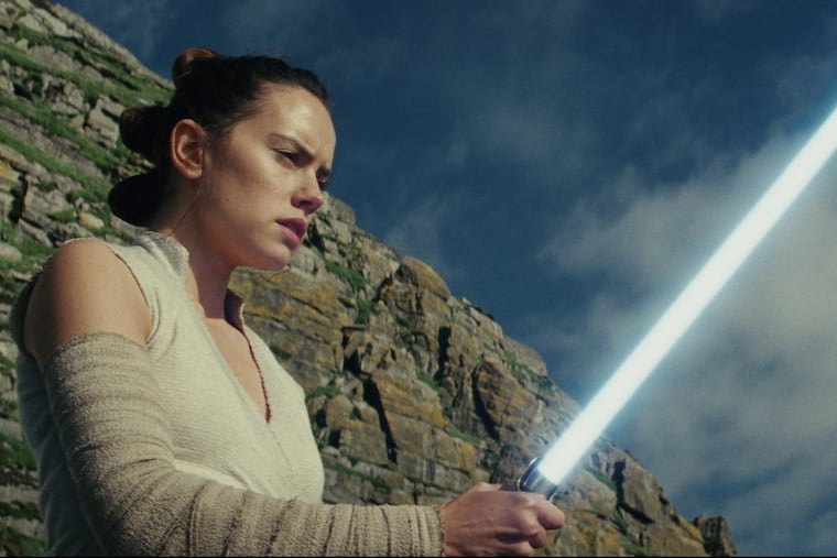 Daisy Ridley as Rey in "Star Wars: The Last Jedi," in theaters on Dec. 15.