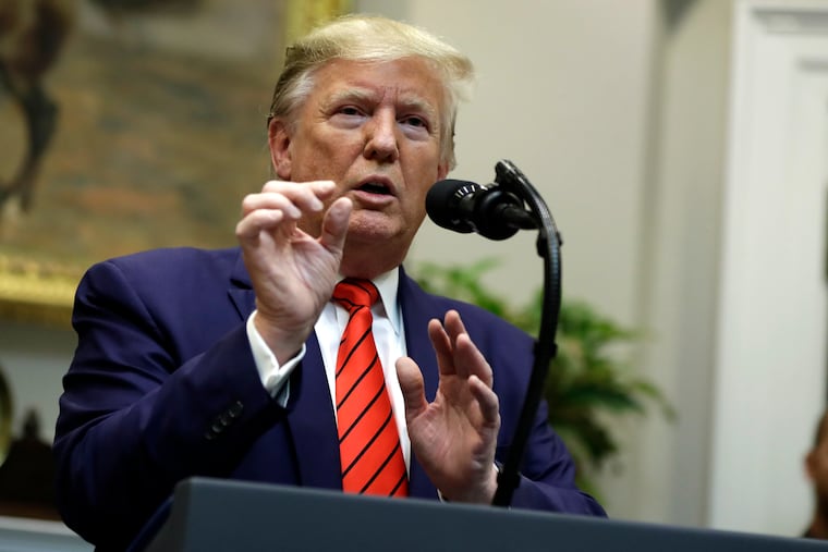 President Donald Trump answers questions from reporters during an event on "transparency in Federal guidance and enforcement" in the Roosevelt Room of the White House, Wednesday, Oct. 9, 2019, in Washington. (AP Photo/Evan Vucci)