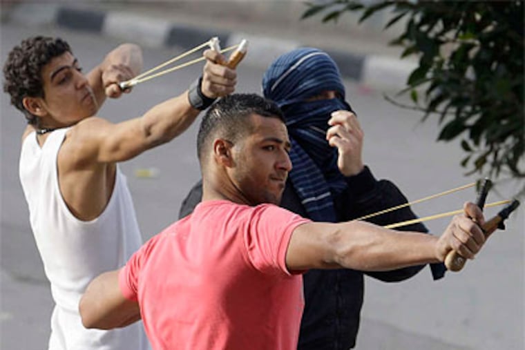 The Palestinians as Davids against a Goliath, the Israelis, as citizen-soldiers battling for their country's security. (Associated Press)