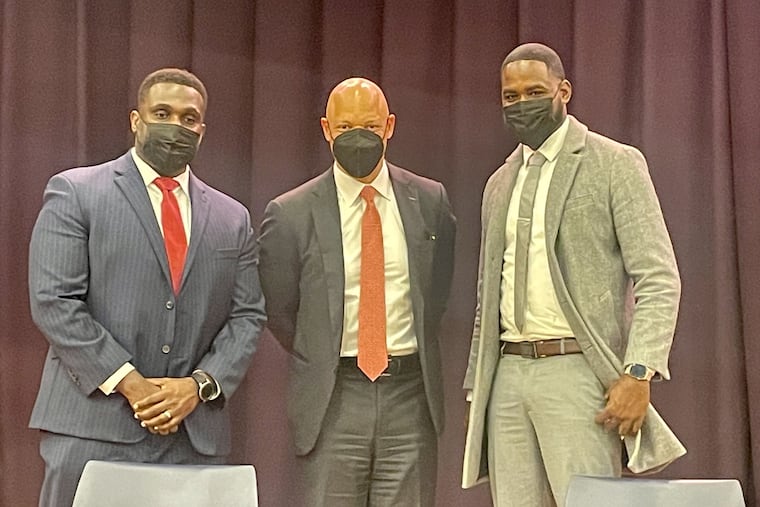 Edward T. Steel Elementary Principal Angikindslows Senatus, Superintendent William R. Hite Jr. and Steel climate manager Darnell Bolds discussed a new Philadelphia School District program that helps employees like Bolds become principals. The "Pathways to Leadership" program is aimed at growing diversity in the district's principal ranks, and on identifying leaders who already work in city schools.