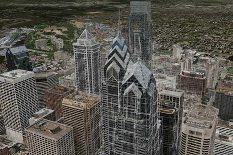 Philadelphia-based Cesium made this photogrammetry model of Center City Philadelphia's high-rise district, from data provided by Chester County-based construction software maker Bentley Systems. Cesium says its "3D tiling pipelines make it easy to stream highly detailed massive models like this in a Web browser by loading only the pieces that are needed."