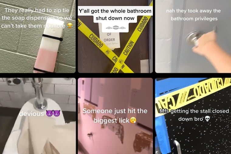 Samples from TikTok videos show how the latest "devious licks" challenge is destroying and closing school bathrooms.