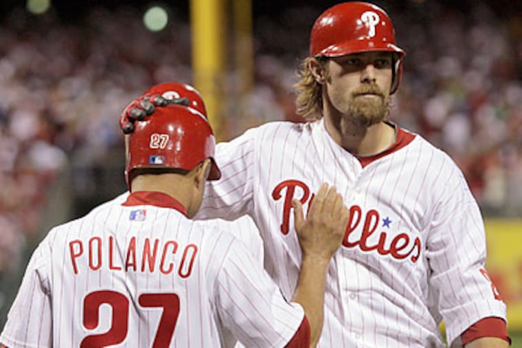 The Phillies expanded their lead over the Braves in the NL East to five games last night. (Yong Kim/Staff Photographer)