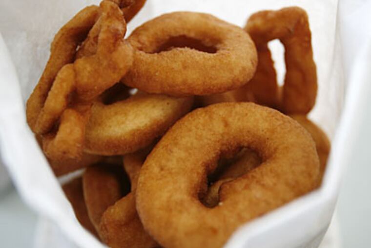 A buck bag of "freakies," delicious bargain doughnut rejects, at Brown’s Restaurant in Ocean City: Only a bag or two daily. (ERIC MENCHER / Staff Photographer)