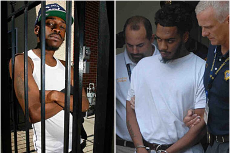 Kenny Woods (left) at his Mantua home. He was arrested last fall for a fatal hit-and-run that did not involve him and has since had trouble finding a job. Another man, Donnie Sayers, (right), was subsequently charged. (Alejandro A. Alvarez/Curt Hudson/Staff)