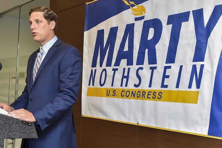 Republican Marty Nothstein speaks during a news conference Friday, Aug. 17, 2018. The news conference was held in response to a Morning Call article published Friday that reports Nothstein was placed on unpaid leave from his decade-long post as executive director of the Lehigh Valley Velodrome in February after its board was notified he was the subject of a sexual misconduct investigation.