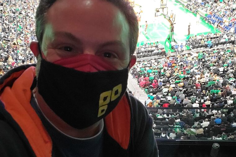 Michael Hochman at the Sixers-Celtics game last season at the TD Garden in Boston, just steps from where he was living. For him, living in an apartment attached to the stadium was "fantastic."